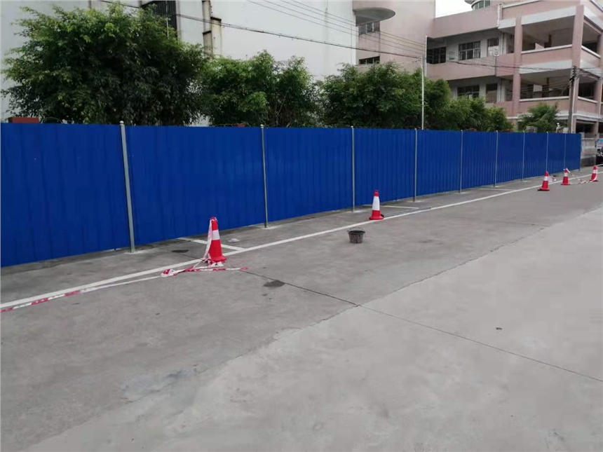 单层彩钢瓦围挡 路边施工安全围蔽挡板蓝色铁皮围栏