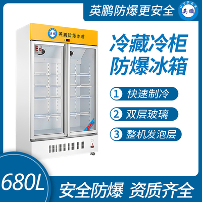吉林省医疗设备防爆冰箱 英鹏防爆冰箱立式双门冷藏柜680L