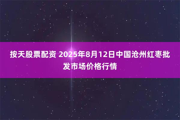 按天股票配资 2025年8月12日中国沧州红枣批发市场价格行情